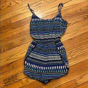 Blue Aztec Romper